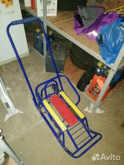 Универсани, санки с большими колесами и ножным пер