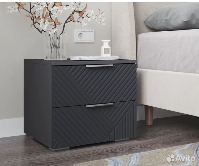 Тумба прикроватная Салерно NEW 2 графит