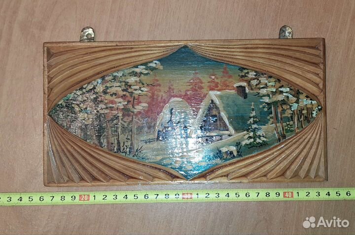 Панно, картина на дереве Зима