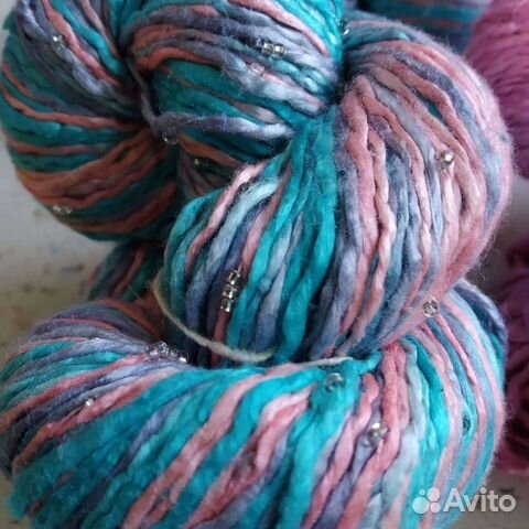 Пряжа шёлк натуральный с бисером цена за 100 гр