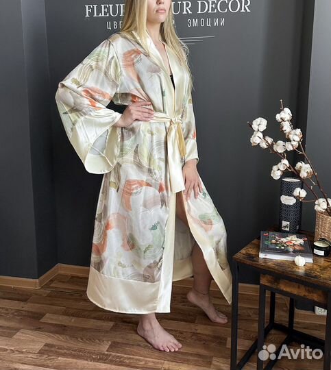 Халат женский шелковый