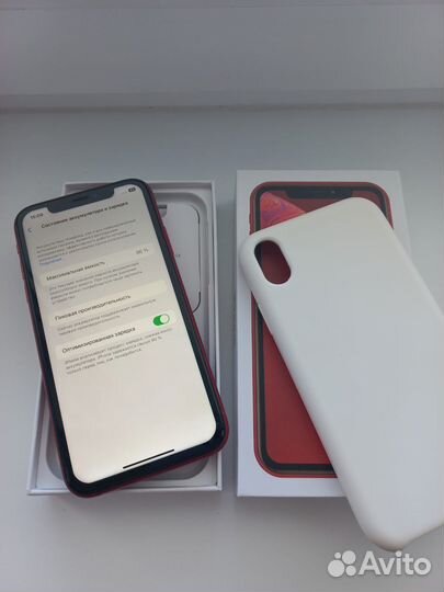 Телефон iPhone XR 128gb красный идеал