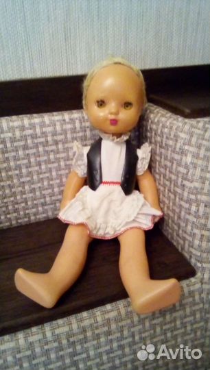 Кукла пупс СССР. Паричковая 43см, клеймо дерево
