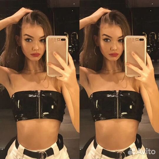 Кожаный топ