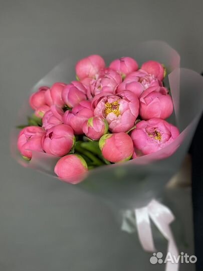 Пионы букет из хризантем