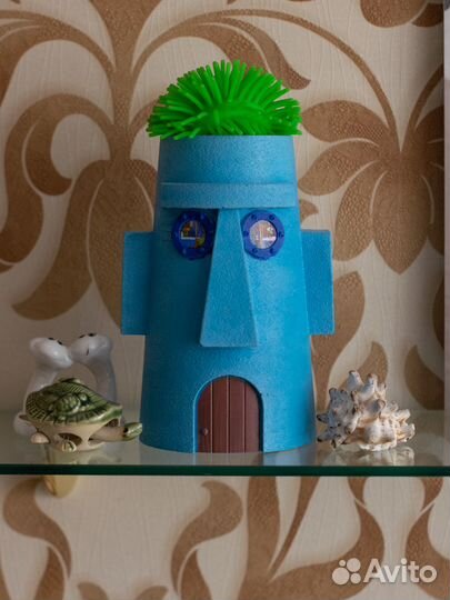 Кашпо Дом Сквидварда гипсовое