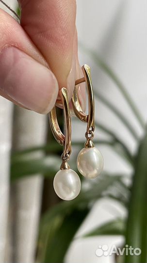 Золотые Серьги с жемчугом 585
