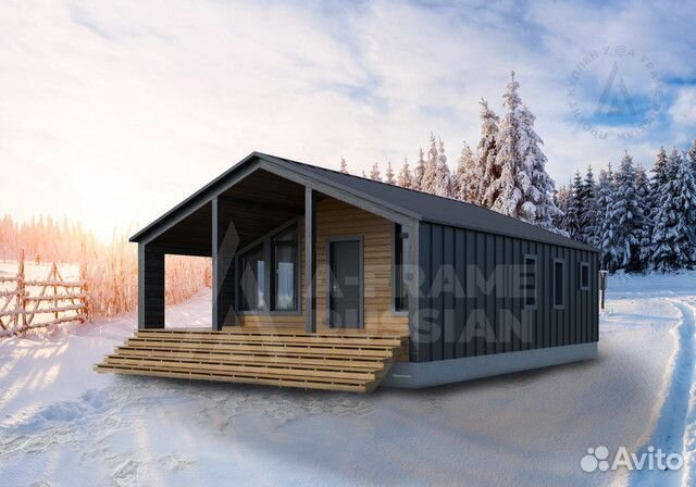 Каркасный дом под ключ 75м2 Барнхаус75