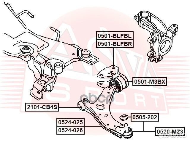 Рычаг mazda 3 BL 09- 0524026 asva