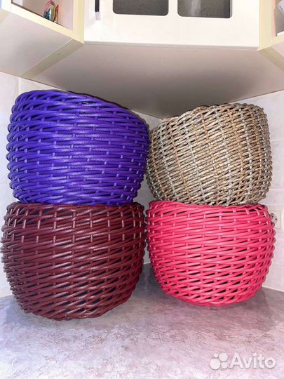 Кашпо плетеное