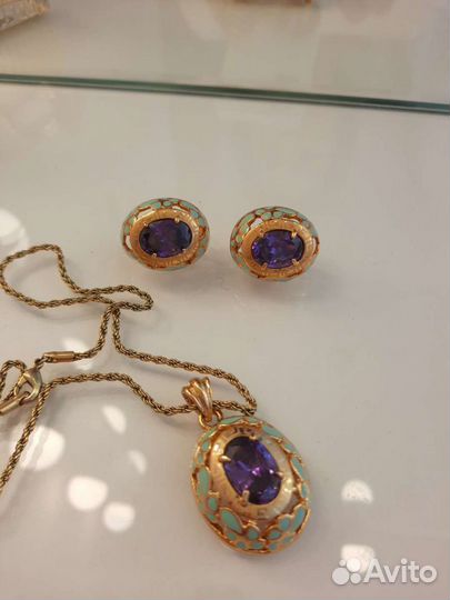 Набор кулон и серьги люкс бижутерия