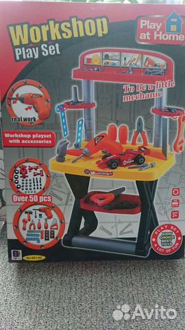 Детский верстак с инструментами