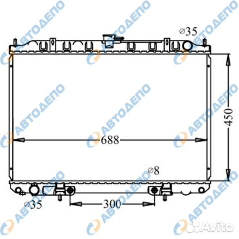 Радиатор охлаждения двигателя nissan presage, rnes