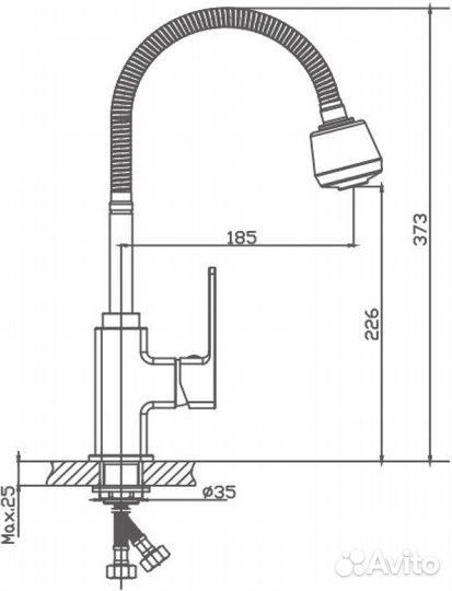 Смеситель для кухни Haiba HB615 HB73615 гибкий