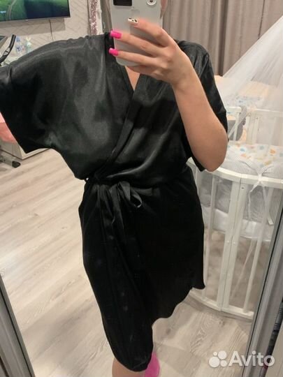 Халат женский атласный