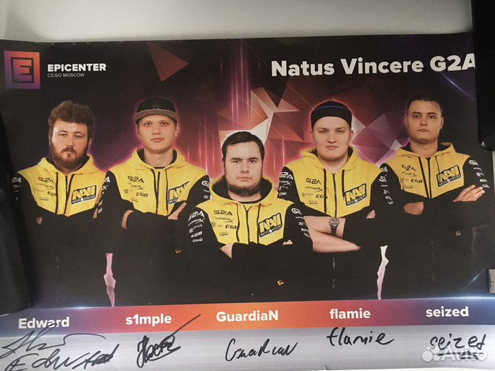 Постер команды NaVi с автогрофами