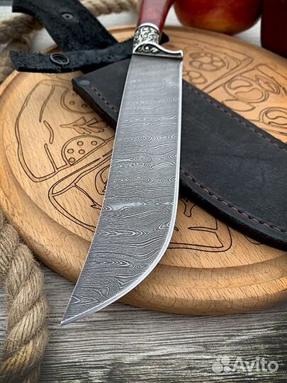 Нож пчак большой из дамасской стали