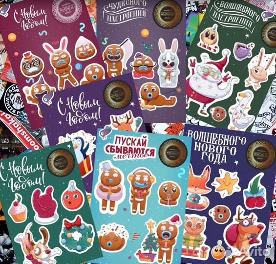 Печать наклеек, стикеров, обоев