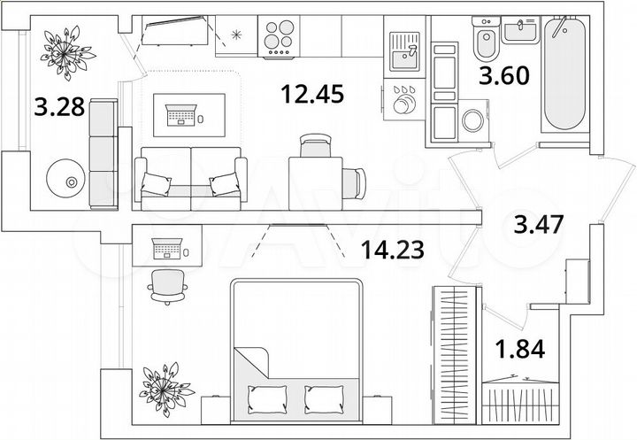 1-к. квартира, 37,2 м², 17/22 эт.