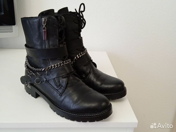 Сапоги Весна, Кожа, 38р, Утеплённые