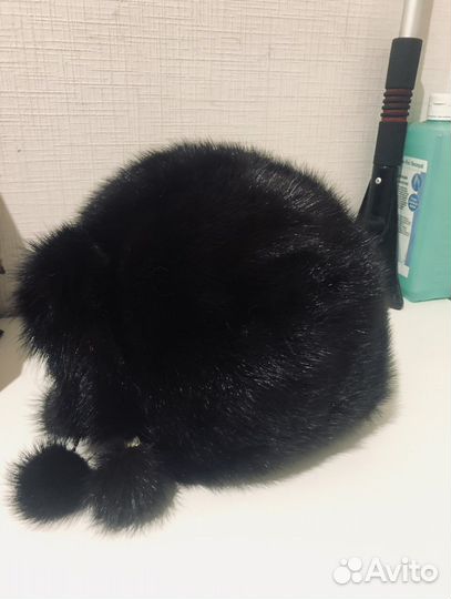 Шапка норковая женская черная