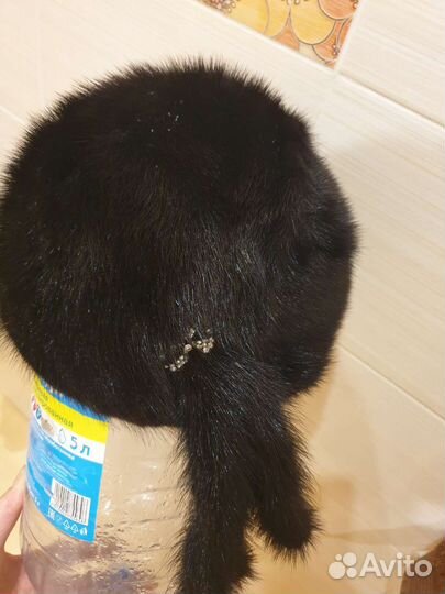 Берет норковый черный