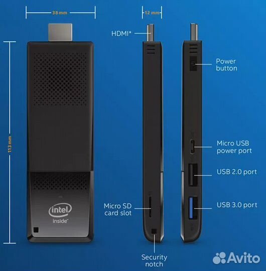 Компьютер intel compute stick stk1aw32sc