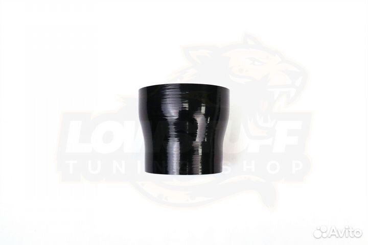 Патрубок силиконовый прямой 76 мм в 57 мм длина 76 мм стенка 5мм черный
