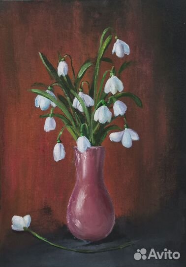 Картины маслом Картины с цветами Черный фон