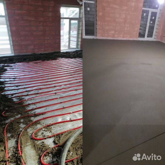 Полусухая стяжка пола полуручным способом