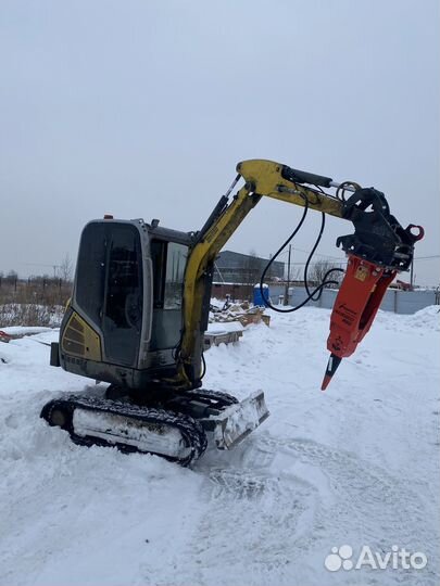 Аренда мини экскаватора с буром гидромолот