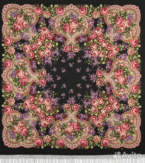 Павловопосадская шаль(платок) шерсть,148*148 новая