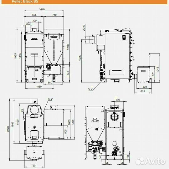 Котел отопление Pellet Black 85кВт
