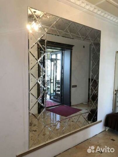 Зеркало ромбик фацетом панно стекло