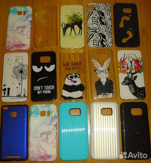 Чехлы для телефонов, 16 штук, разные, цена за все