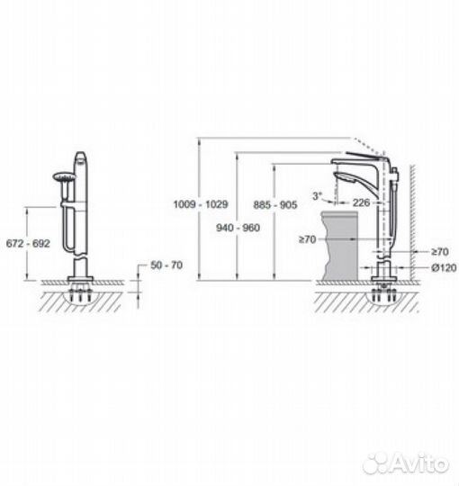 Смеситель для ванны Jacob Delafon E97367-CP новый