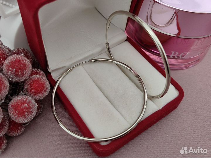 Серьги кольца Конго. Медсплав, родирование
