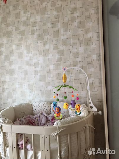 Детская овальная кроватка «Паулина» С322 + матрасы