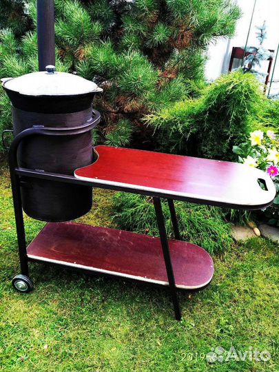 Печка под казан на колесах