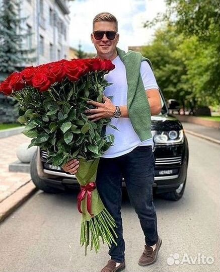 Розы высокие Доставка цветов