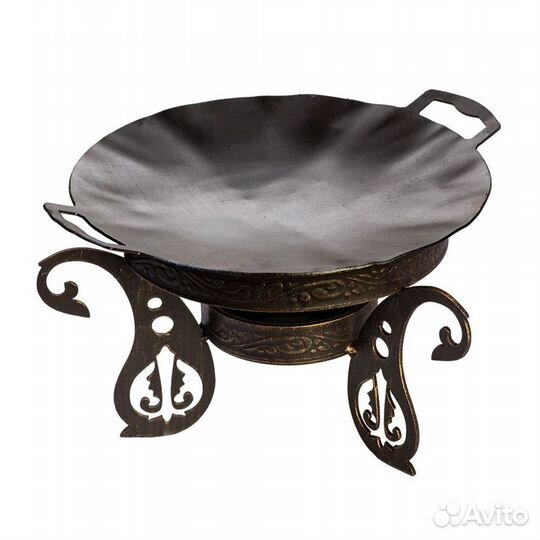 Садж-сковорода диаметром 45 см из воронёной стали