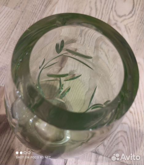 Ваза цветное толстое стекло СССР