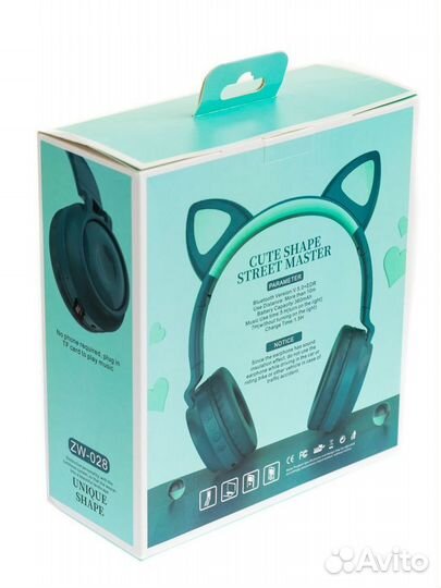 Новые наушники беспроводные с ушками и подсветкой