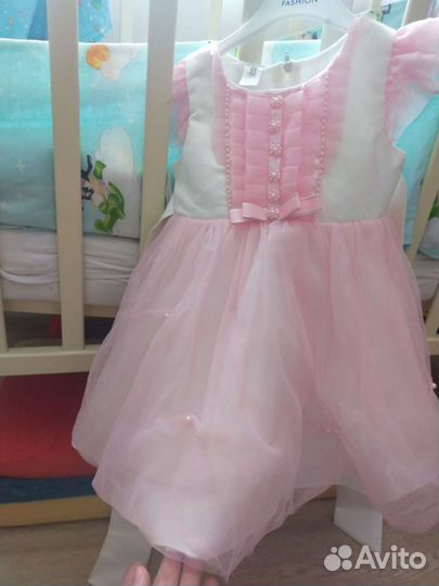 Платье для девочки розовое 92