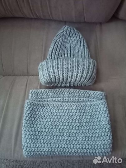 Комплект шапка и снуд женский