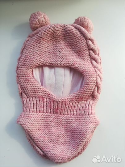 Шапка шлем для девочки зима