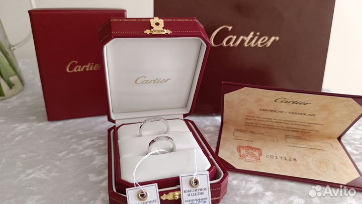 Золотое обручальное кольцо cartier love 585