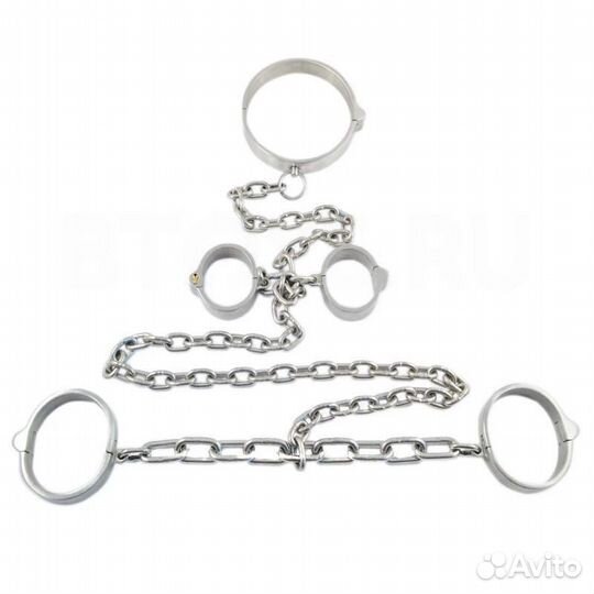 Стальные наручники с цепью