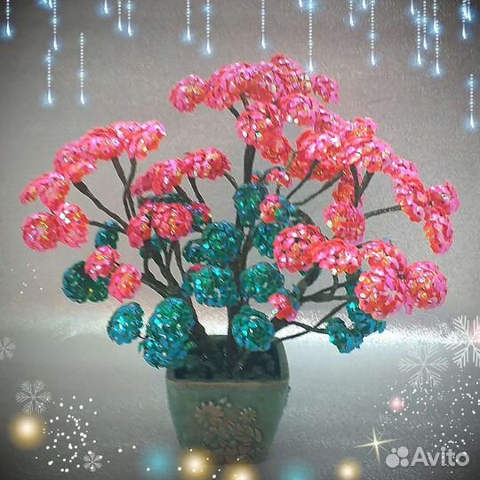 Герань из пайеток