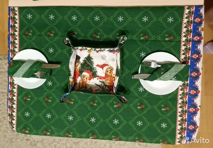 Новогодние скатерти из рогожки